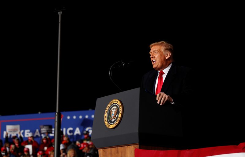 U.S. President Donald Trump holds a campaign event at the