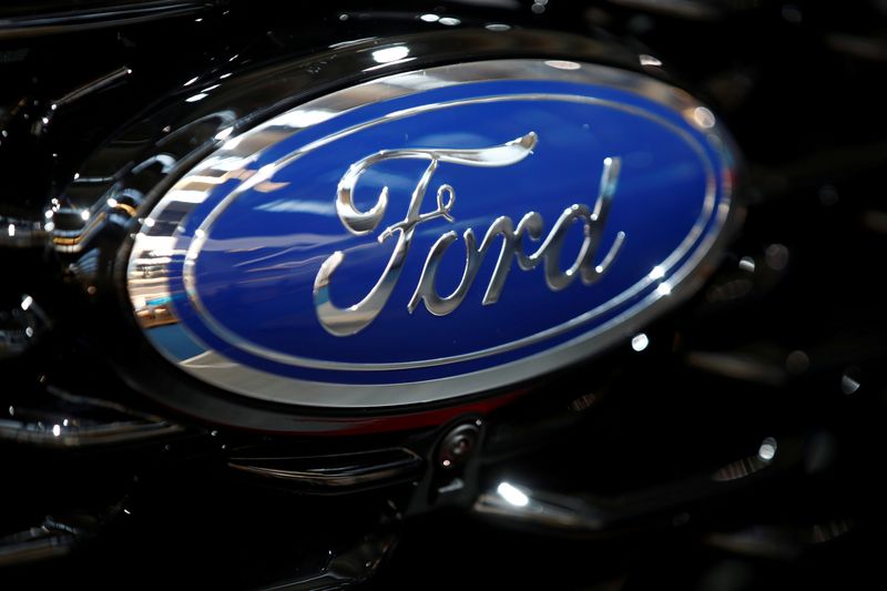 FILE PHOTO: Ford logo is pictured at the 2019 Frankfurt