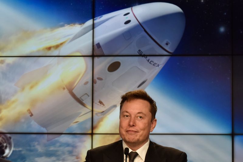 SpaceX founder and chief engineer Elon Musk attends a post-launch