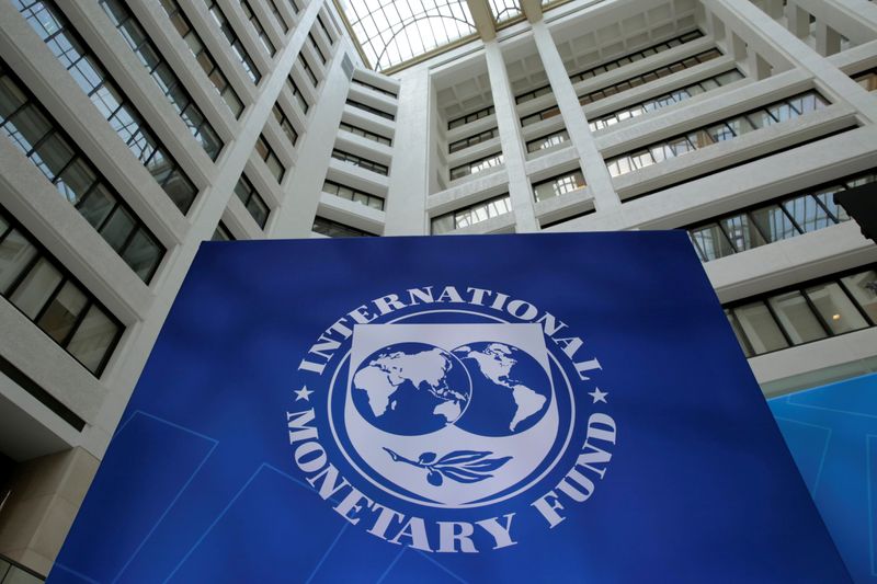 FILE PHOTO: International Monetary Fund logo is seen