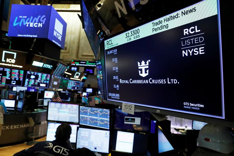 Traders wait for stocks to resume trading on Royal Caribbean