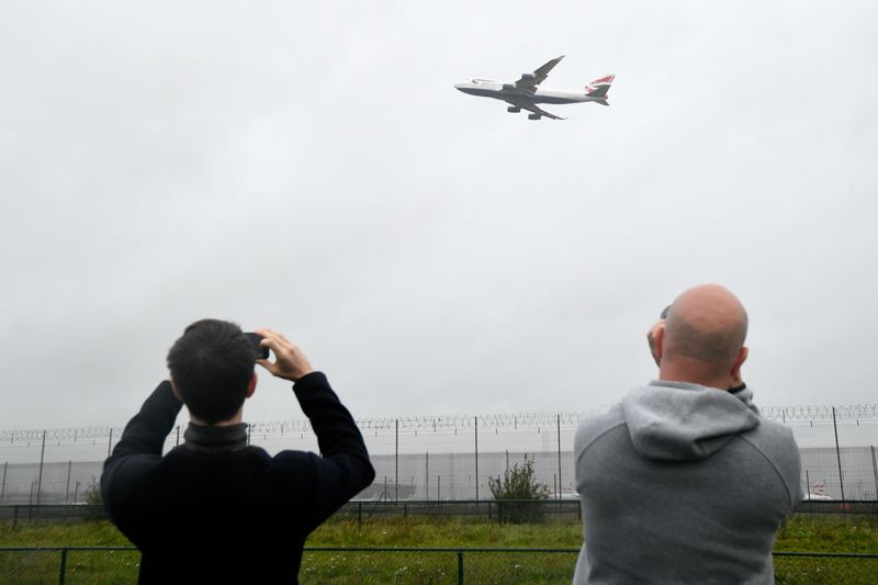 British Airways Boeing 747 leaves London Heathrow airport