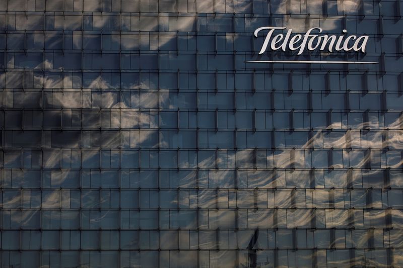 FILE PHOTO: A general view shows the Telefonica headquarters in