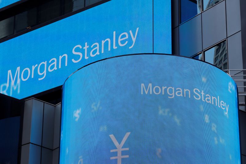FILE PHOTO: A sign is displayed on the Morgan Stanley