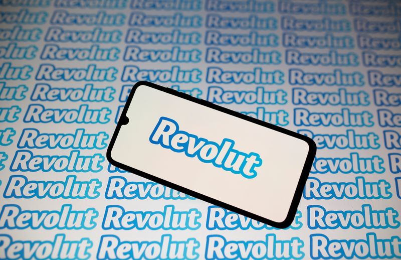 Smartphone with Revolut logo is seen in this illustration