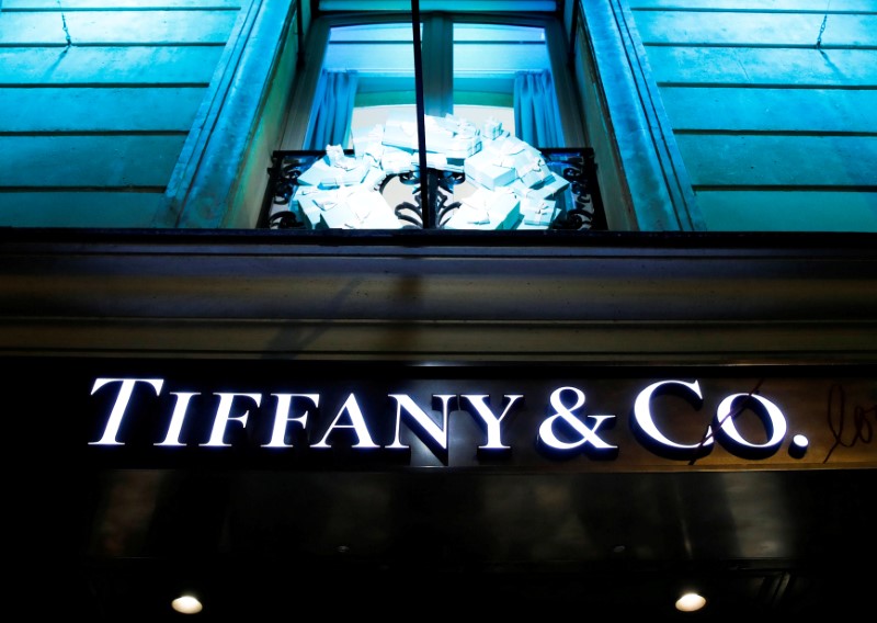 FILE PHOTO: A Tiffany & Co. logo is seen outside