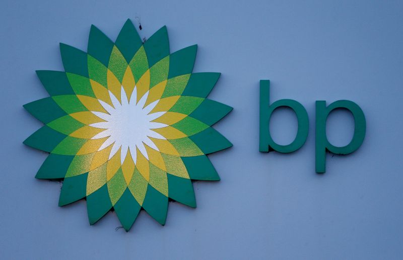 FILE PHOTO: File photograph shows a sign is outside BP’s