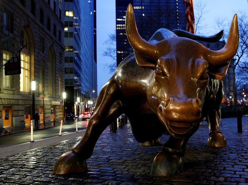 FILE PHOTO: The Wall St. Bull is seen in the