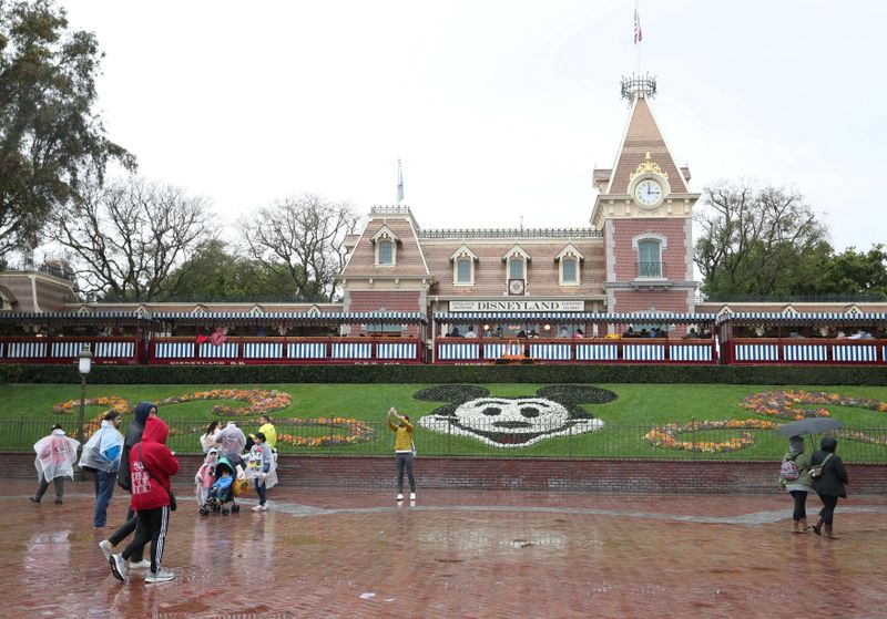 A general view of the entrance of Disneyland theme park