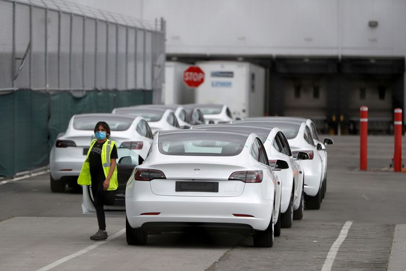 FILE PHOTO: Tesla’s primary vehicle factory in Fremont, California, is
