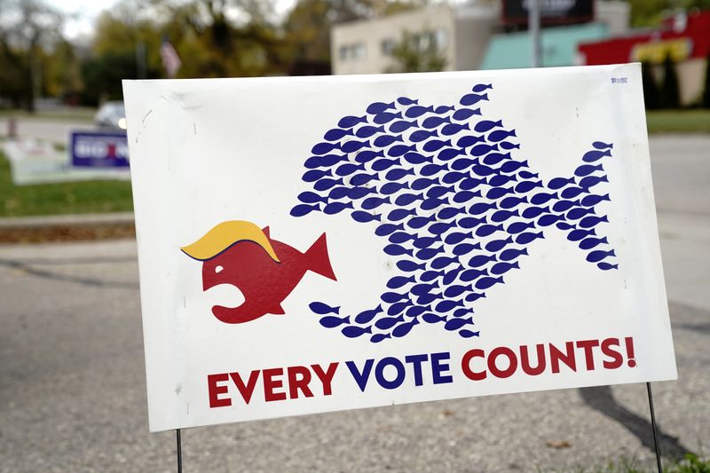 FILE PHOTO: A sign encouraging voter turnout is seen at
