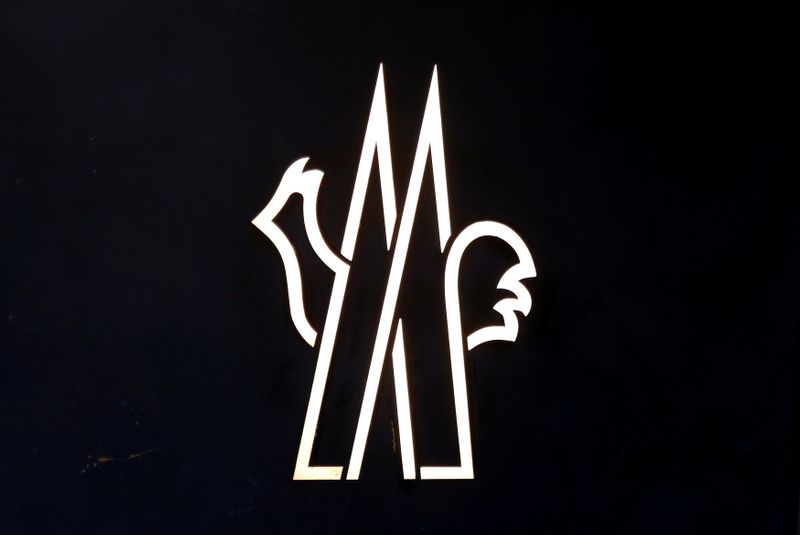 The logo of Moncler is seen in a shop in