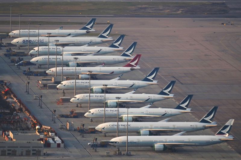FILE PHOTO: Aircrafts of Cathay Pacific and its regional brand