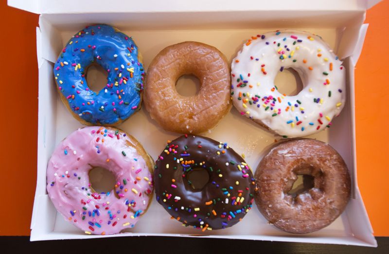 FILE PHOTO: A box of donuts is pictured at a