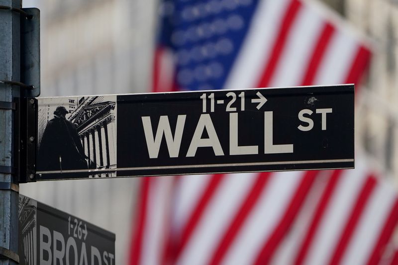 FILE PHOTO: The Wall Street sign is pictured at the