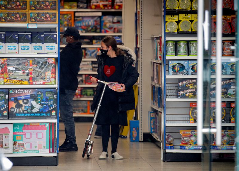 FILE PHOTO: A young Ultra-Orthodox Jewish girl shops in a