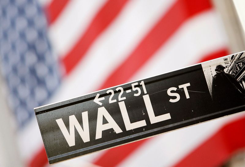 FILE PHOTO: Wall Street sign is be seen outside the