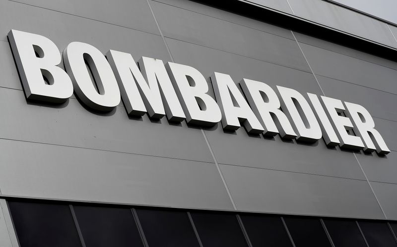 FILE PHOTO: Bombardier’s logo is seen on the building of