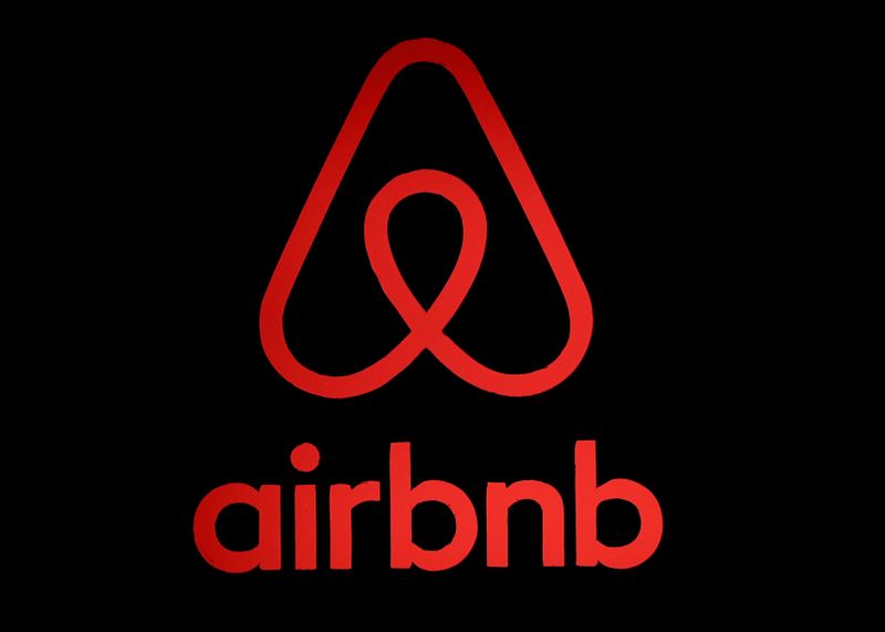 FILE PHOTO: The logo of Airbnb is displayed at an
