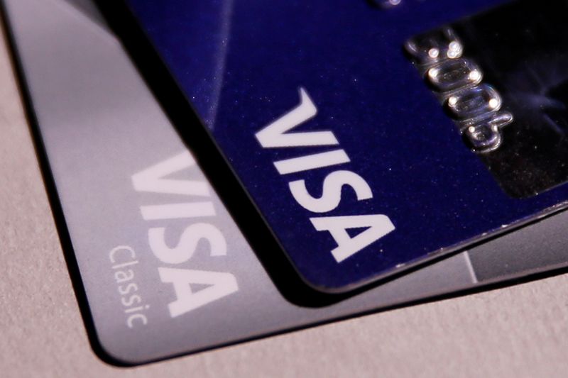 FILE PHOTO: FILE PHOTO: View shows VISA credit cards