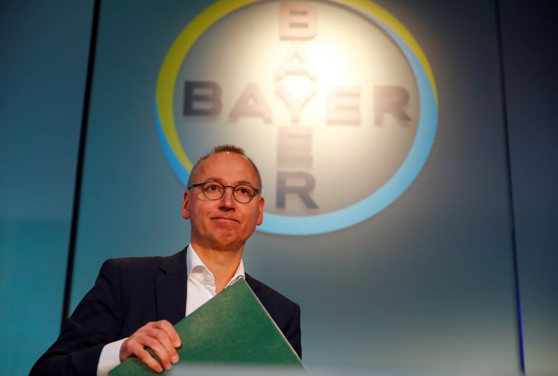 FILE PHOTO: Werner Baumann, CEO of Bayer AG, arrives for