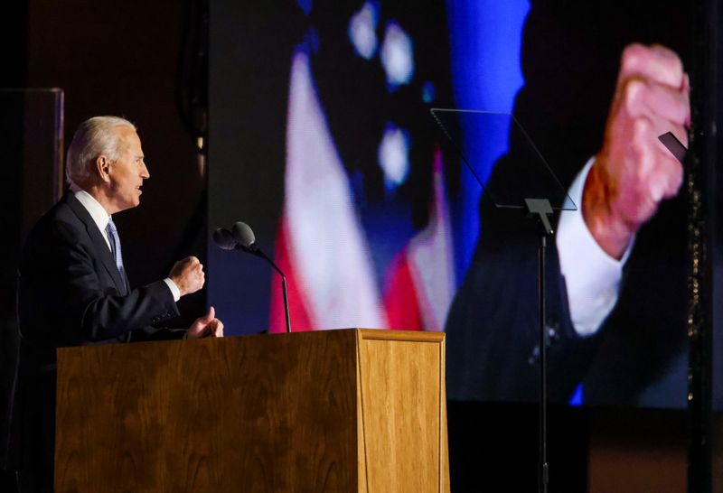 Democratic 2020 U.S. presidential nominee Joe Biden’s election rally, after