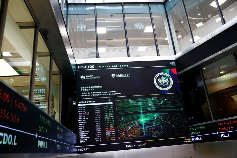 FILE PHOTO: A trading screen is seen following the opening