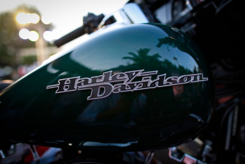 A Harley-Davidson logo is seen on a Street Glide Special