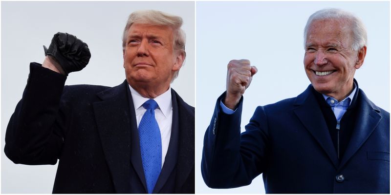 Combination picture of Donald Trump and Joe Biden