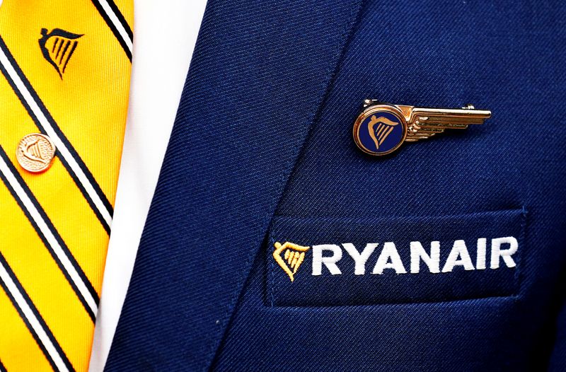 FILE PHOTO: Ryanair logo is pictured ahead of a news