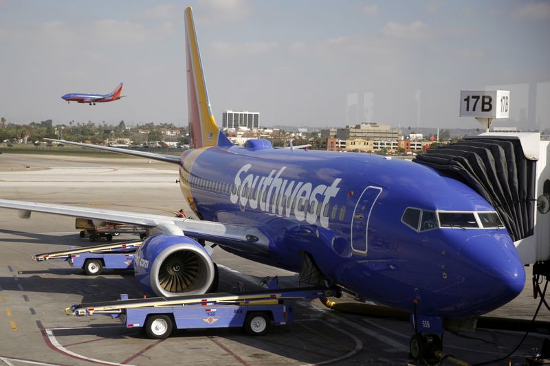 FILE PHOTO: Southwest Airlines planes are seen at LAX airport