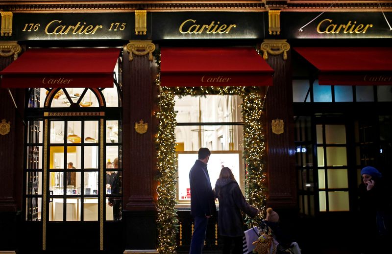 FILE PHOTO: Festive lights decorate the Cartier store on New