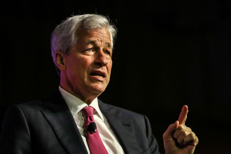 FILE PHOTO: JPMorgan Chase CEO Jamie Dimon speaks at the