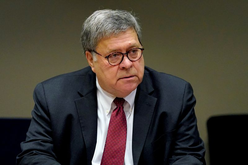 FILE PHOTO: U.S. Attorney General William Barr meets with members