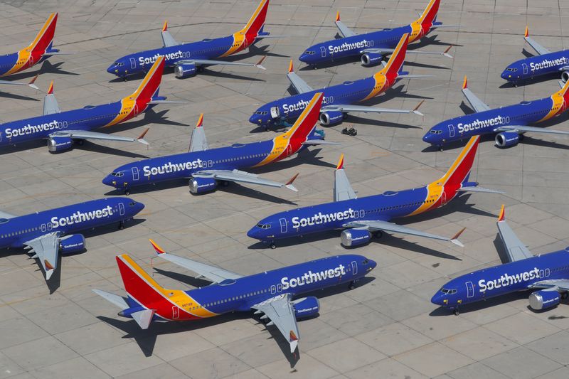 FILE PHOTO: A number of grounded Southwest Airlines Boeing 737