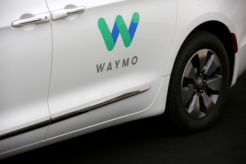 FILE PHOTO: A Waymo Chrysler Pacifica Hybrid self-driving vehicle is