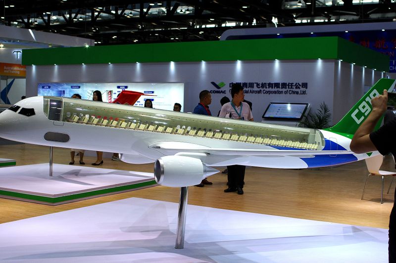 FILE PHOTO: A model of C919 passenger jet by COMAC