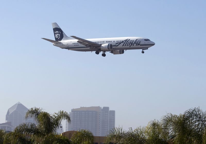 FILE PHOTO: An Alaska Airlines Boeing 737 plane is shown