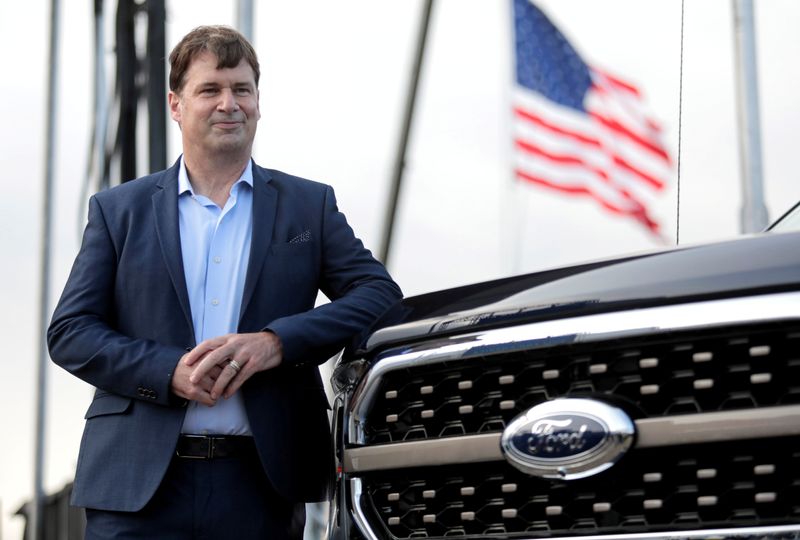 FILE PHOTO: Ford Motor Co. CEO Jim Farley poses next