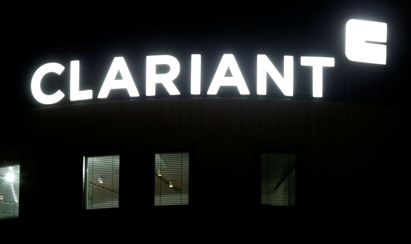 Logo of Swiss specialty chemicals company Clariant is seen in