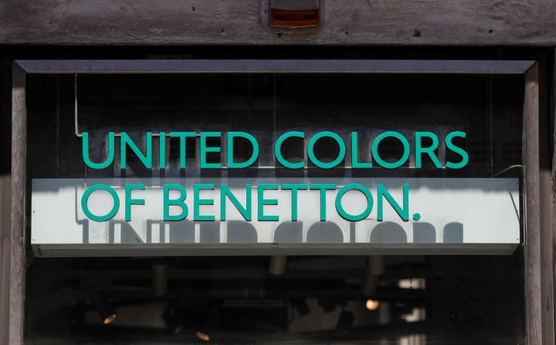 A logo of United Colors of Benetton is seen in