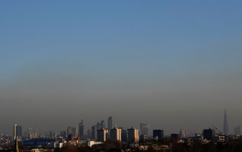 FILE PHOTO: Smog is seen over the city of London