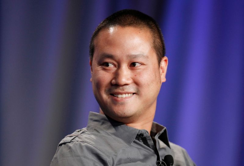 FILE PHOTO: Tony Hsieh, CEO of online retailer Zappos, takes