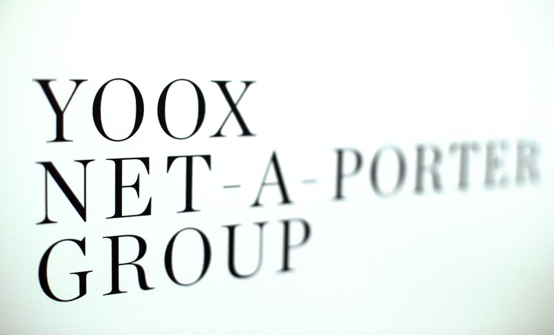 FILE PHOTO: Yoox Net-A-Porter Group placard is seen in Bologna