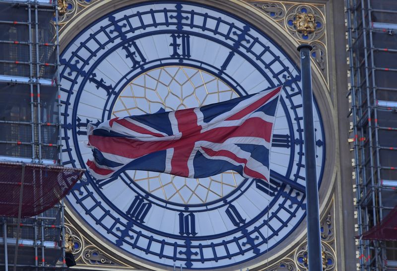 A face of the Big Ben clock tower is seen