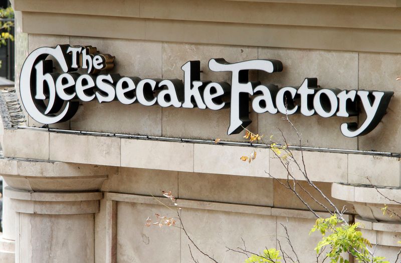 FILE PHOTO: A sign for The Cheesecake Factory restaurant is