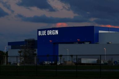 FILE PHOTO: The Blue Origin rocket facility in Cape Canaveral