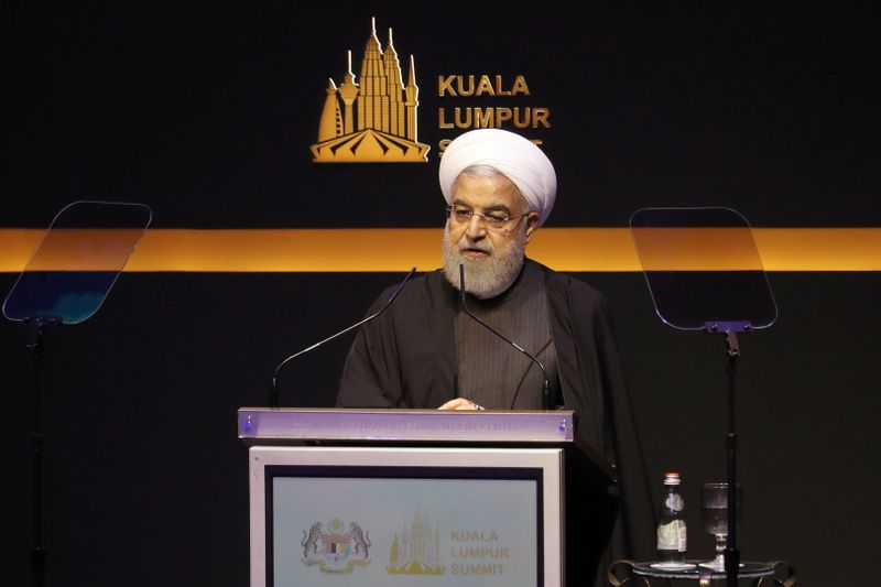FILE PHOTO: Iranian President Hassan Rouhani speaks during Kuala Lumpur