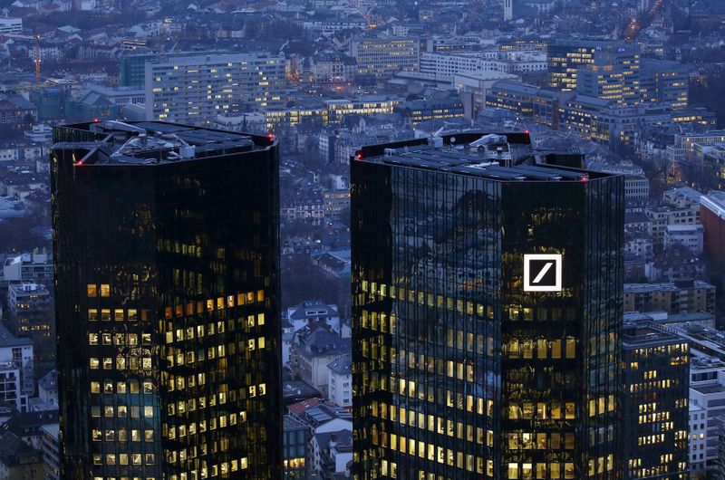 FILE PHOTO: The headquarters of Germany’s Deutsche Bank is photographed