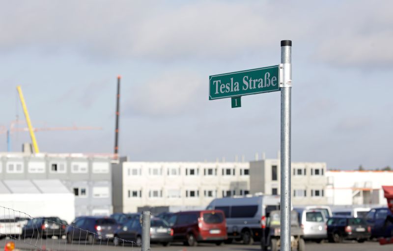 FILE PHOTO: Tesla Gigafactory construction site in Gruenheide